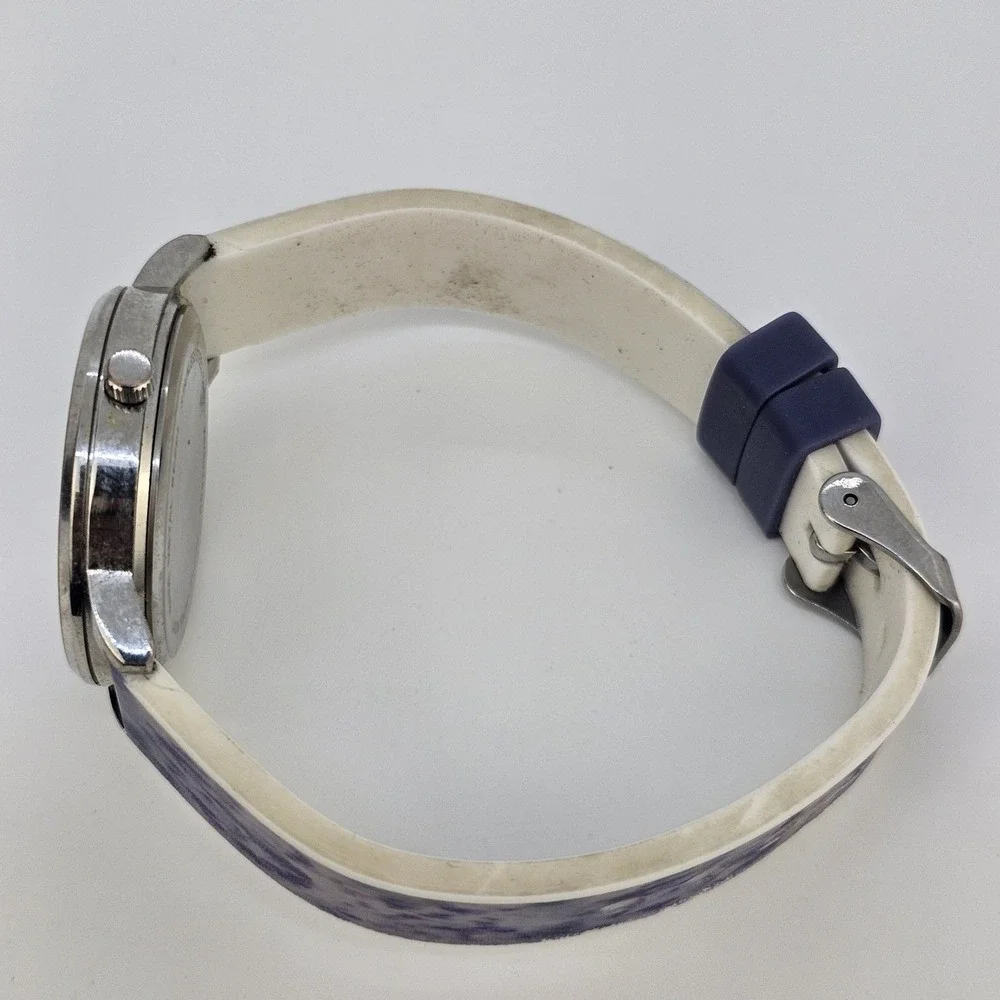 Women's Watch 35MM Gray Dial Floral‎ Plastic Band Straps New Battery
